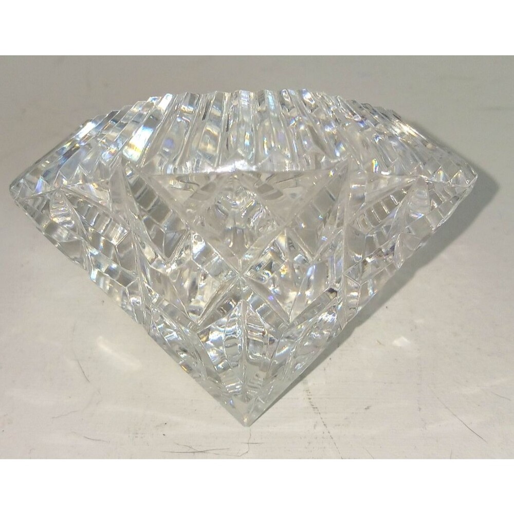Retired Waterford Crystal Lismore Diamond Shape Paperweight Ireland signed